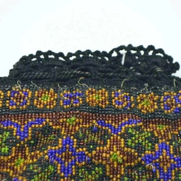 Antique Victorian Deco Floral Roses Glass Bead - Picture 3 of 5